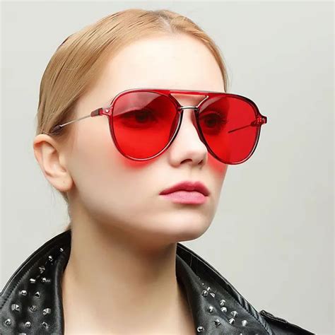 red lens sunglasses women.